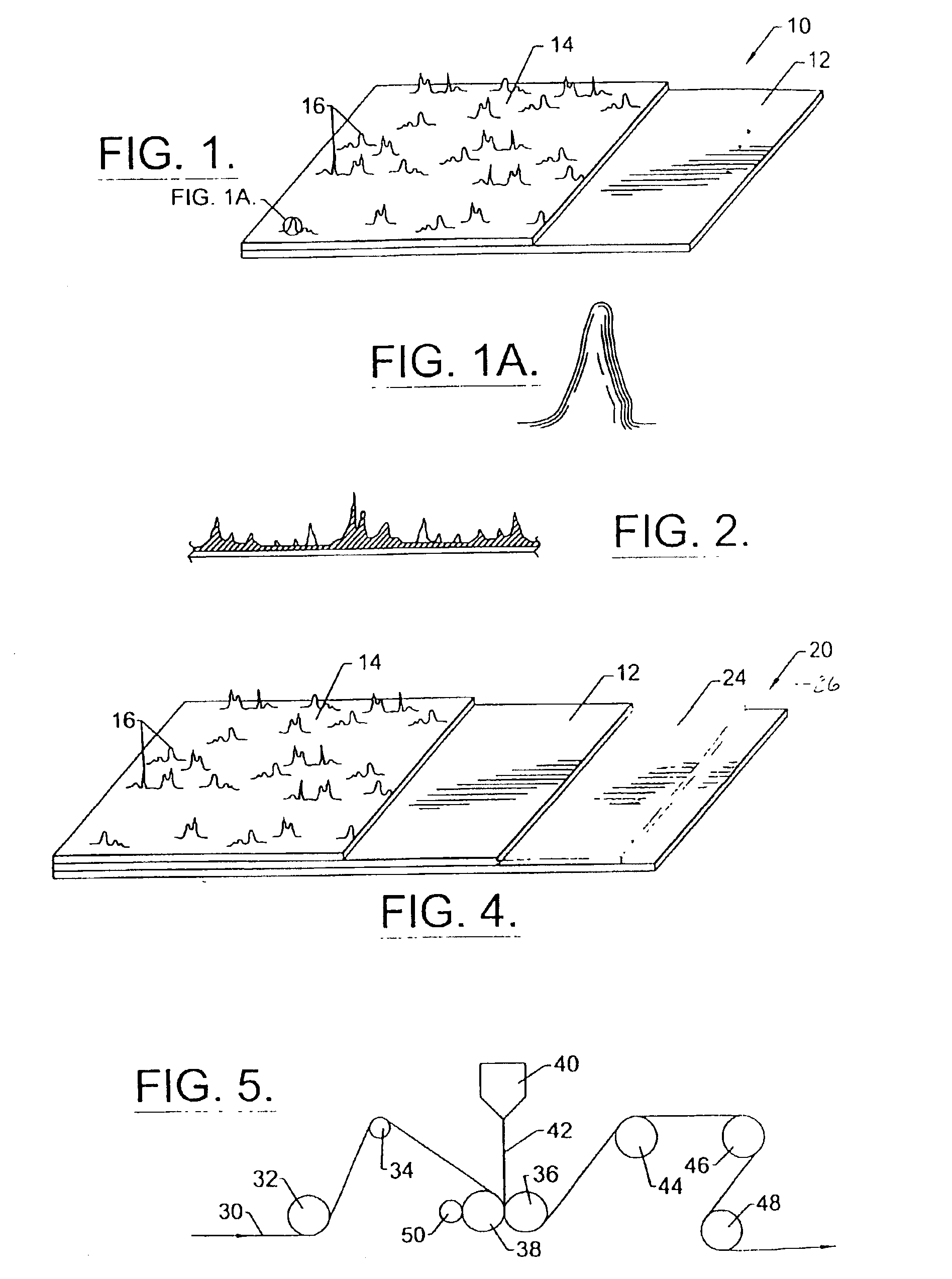 Structured polyolefin coated substrates and processes for making the same