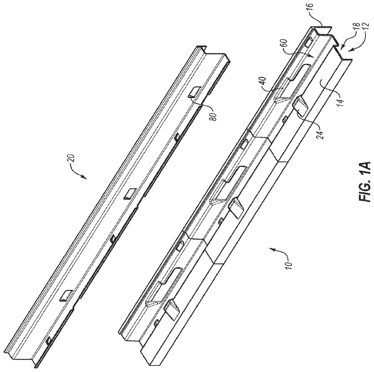 Connection of a support to a molded plastic structure