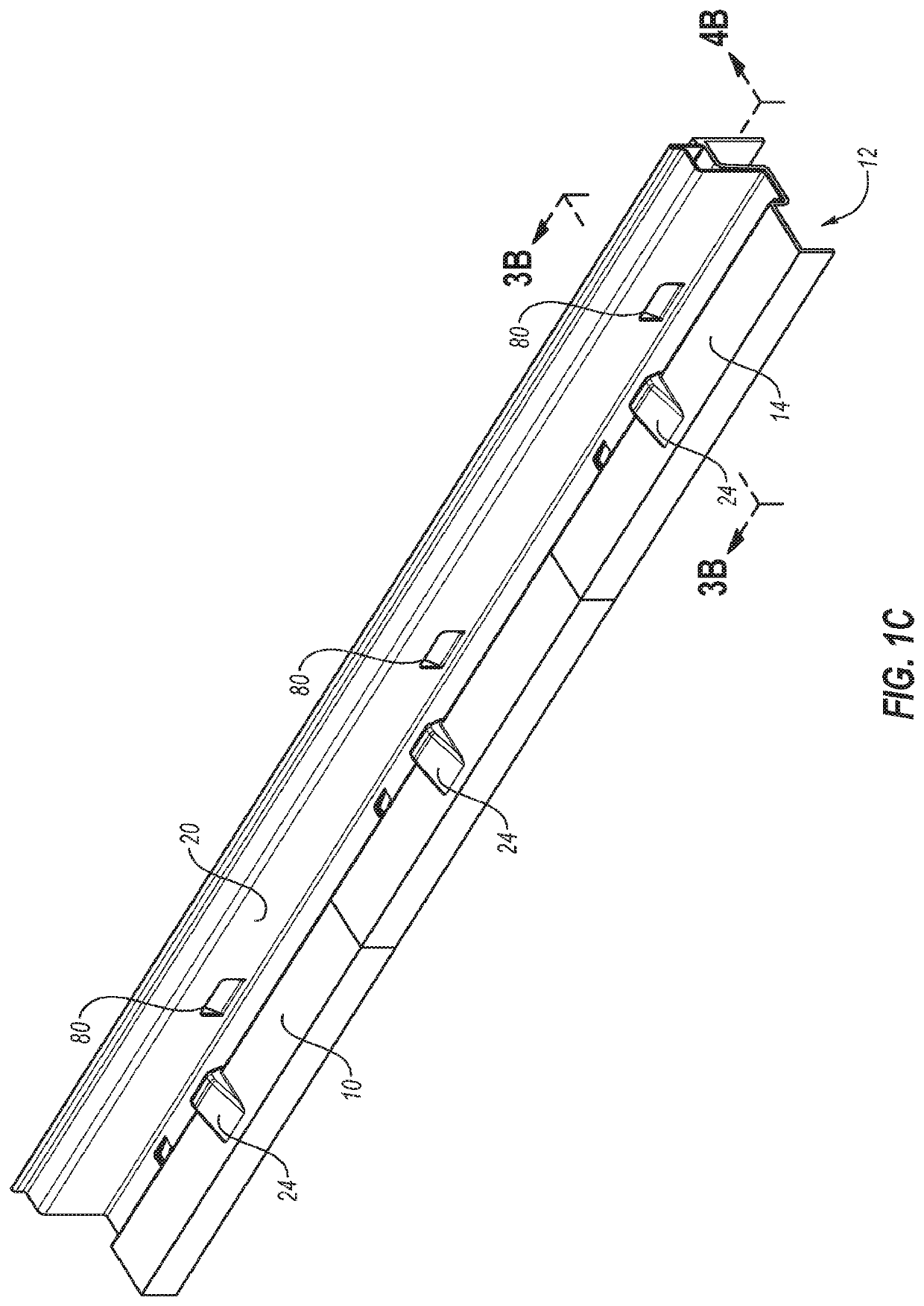 Connection of a support to a molded plastic structure