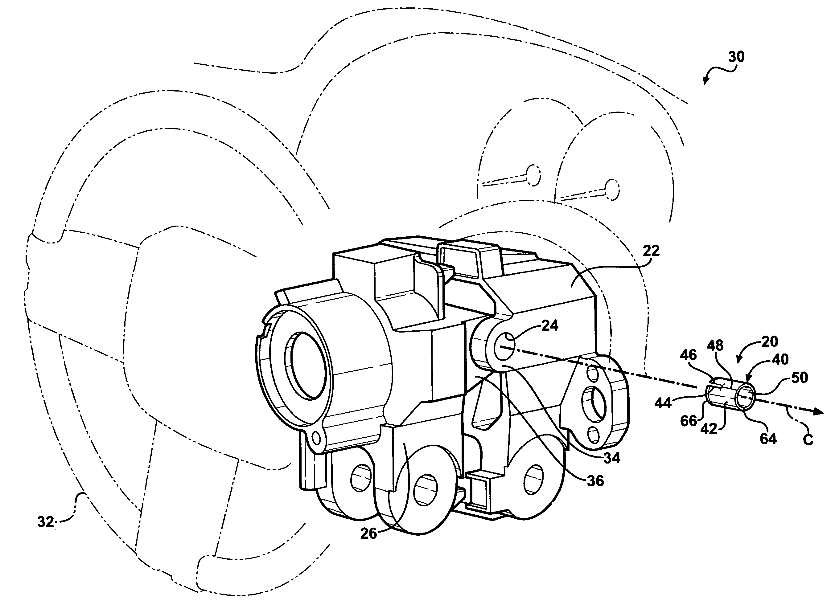 Tilt steering column assembly for a vehicle