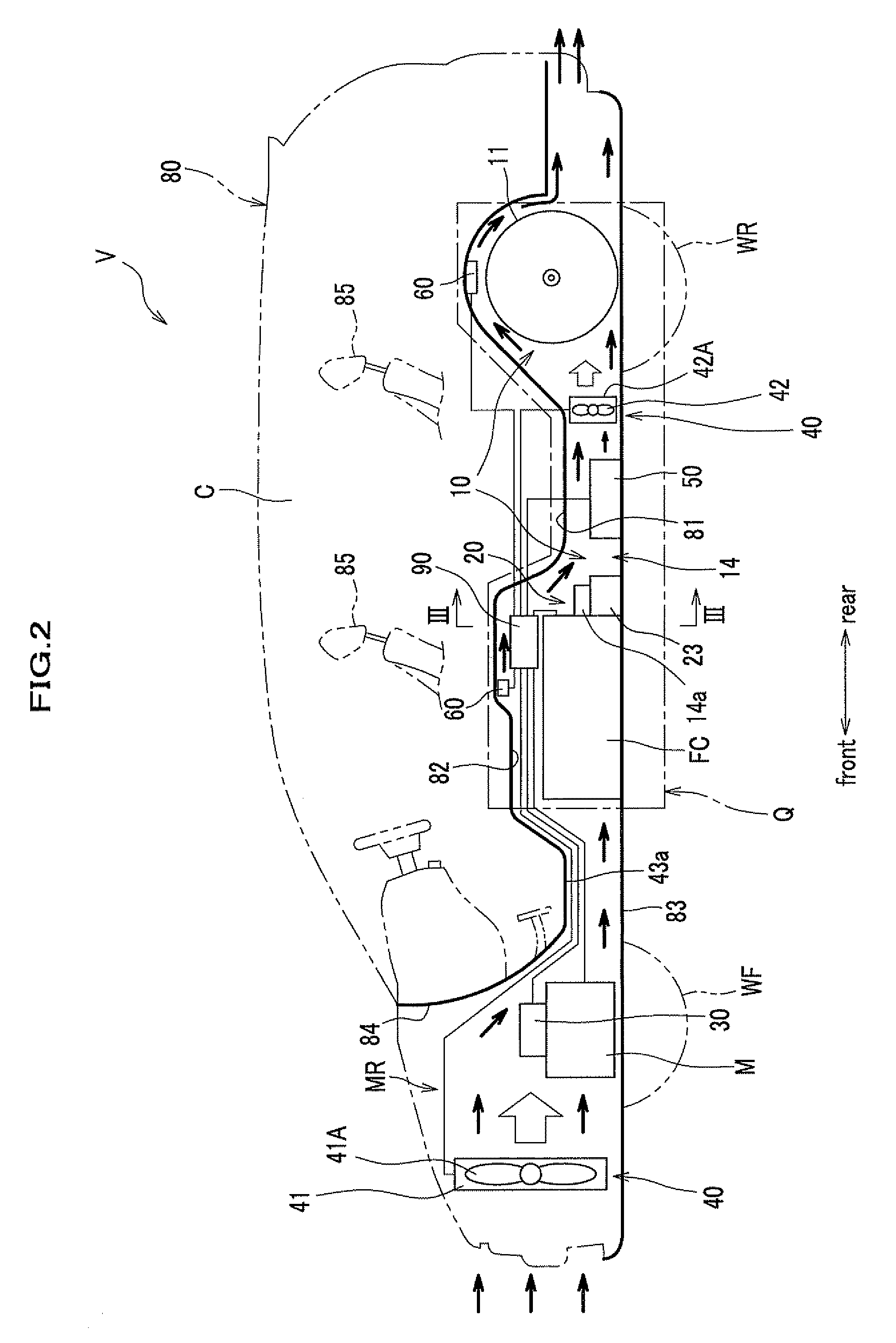 Ventilator of a fuel-cell vehicle