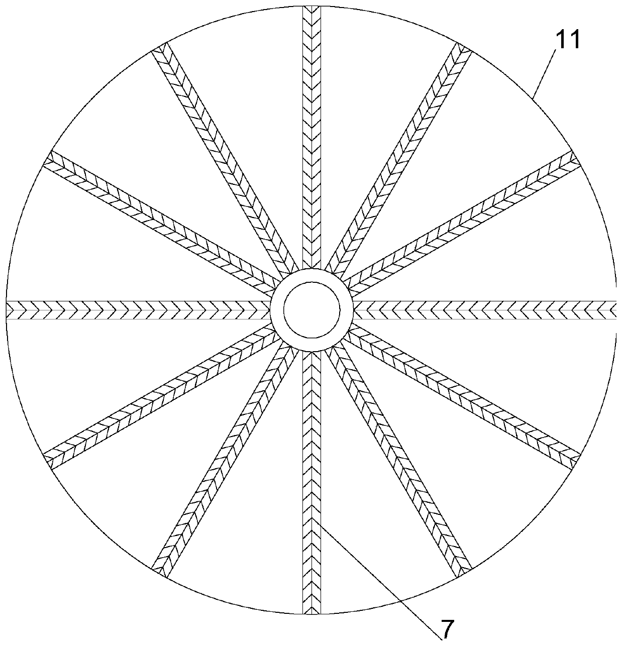 A rotary displacement type mechanical parts cleaning and drying device