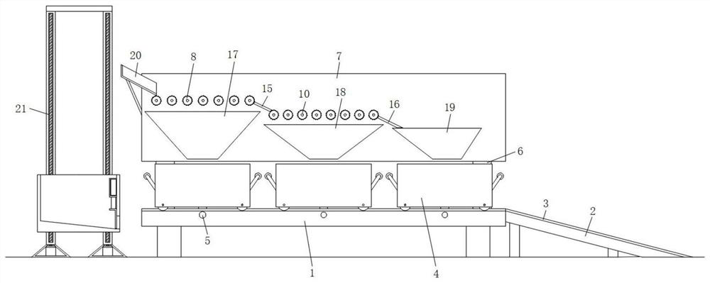 Automatic sorting device of trichosanthes kirilowii Maxim fruit