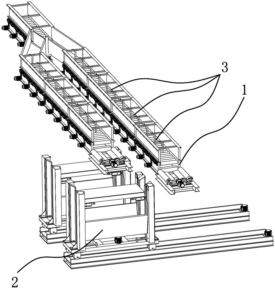 Conveying track for bagged goods stacking production line