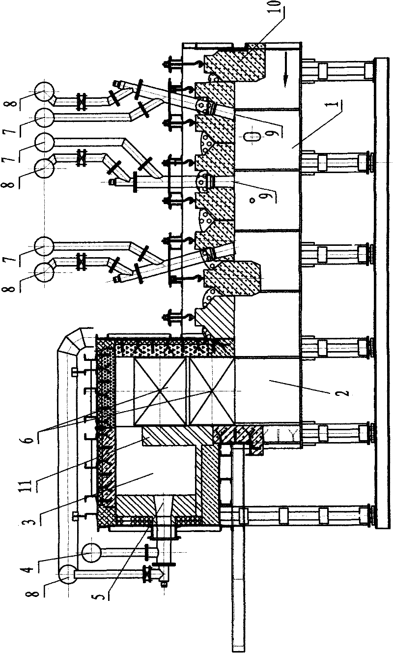 Single preheating, sintering, igniting and heat insulating furnace