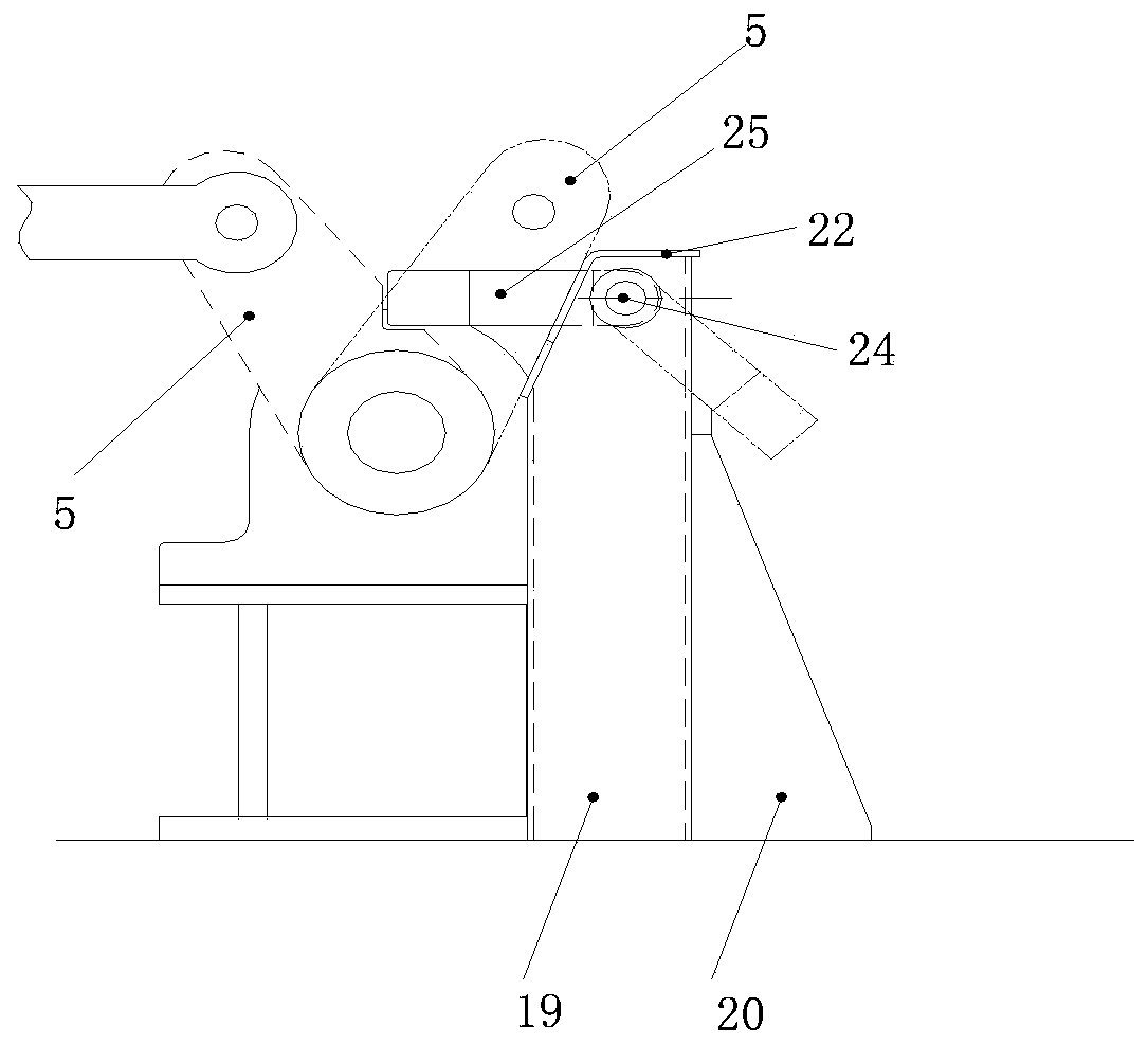 Limiting device for hopper vehicle bottom door opening and closing mechanism