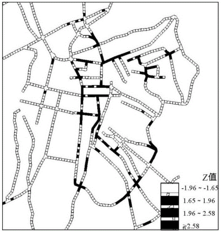 Space-autocorrelation-based traffic accident blackspot identification method and device