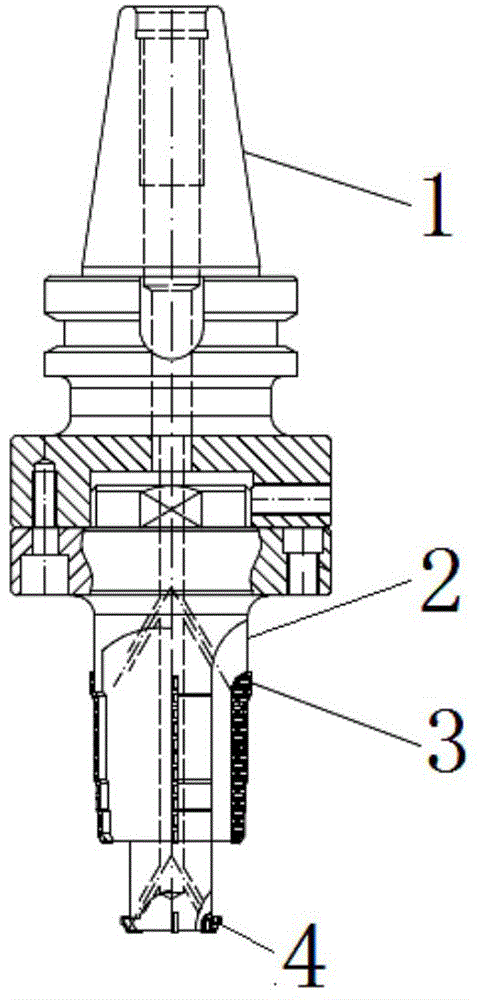 Hole internal processing integrated cutter and processing technique thereof