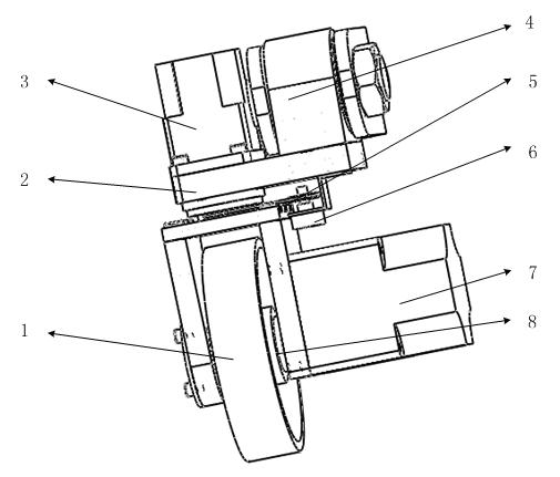 Wheel rim drive-type omnidirectional wheel capable of measuring feedback by using inductance angle displacement