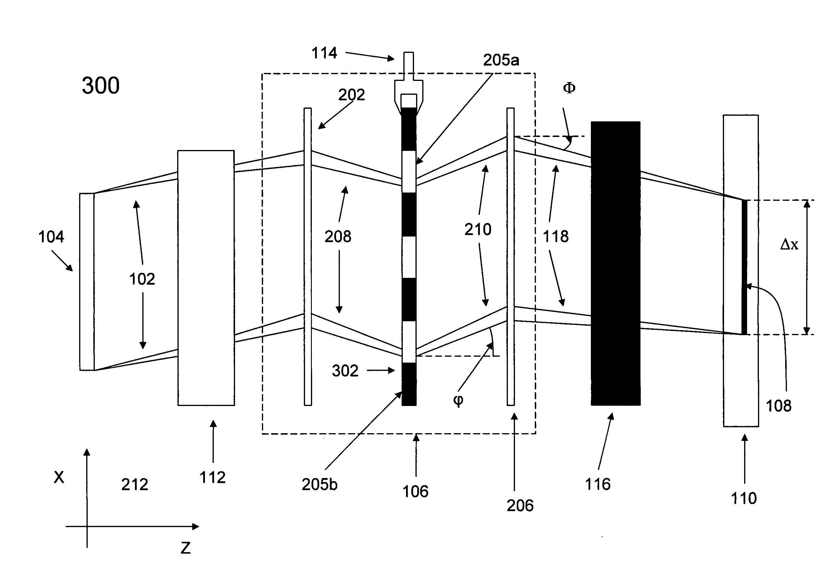 System and method for using diffractive elements for changing the optical pathway