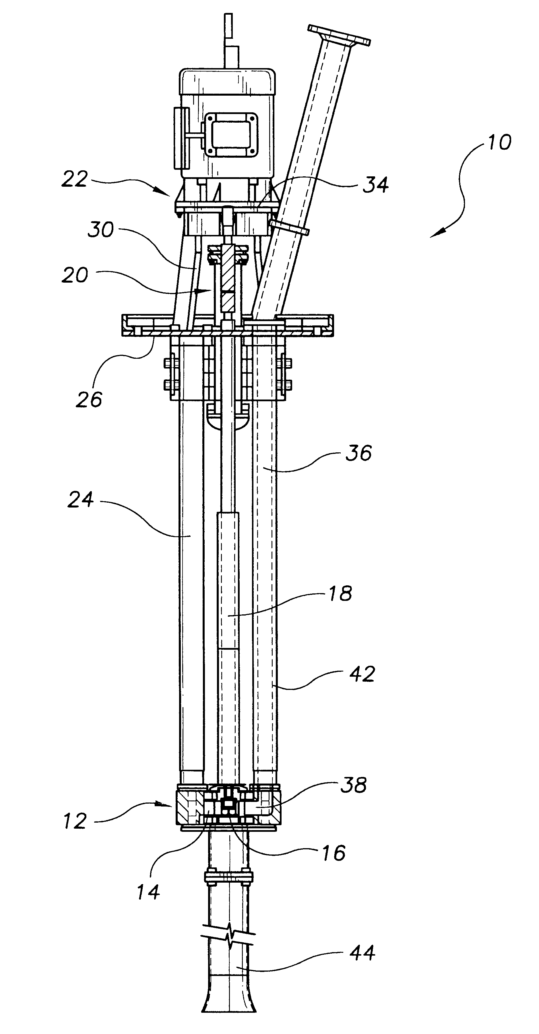 Pump for molten materials with suspended solids