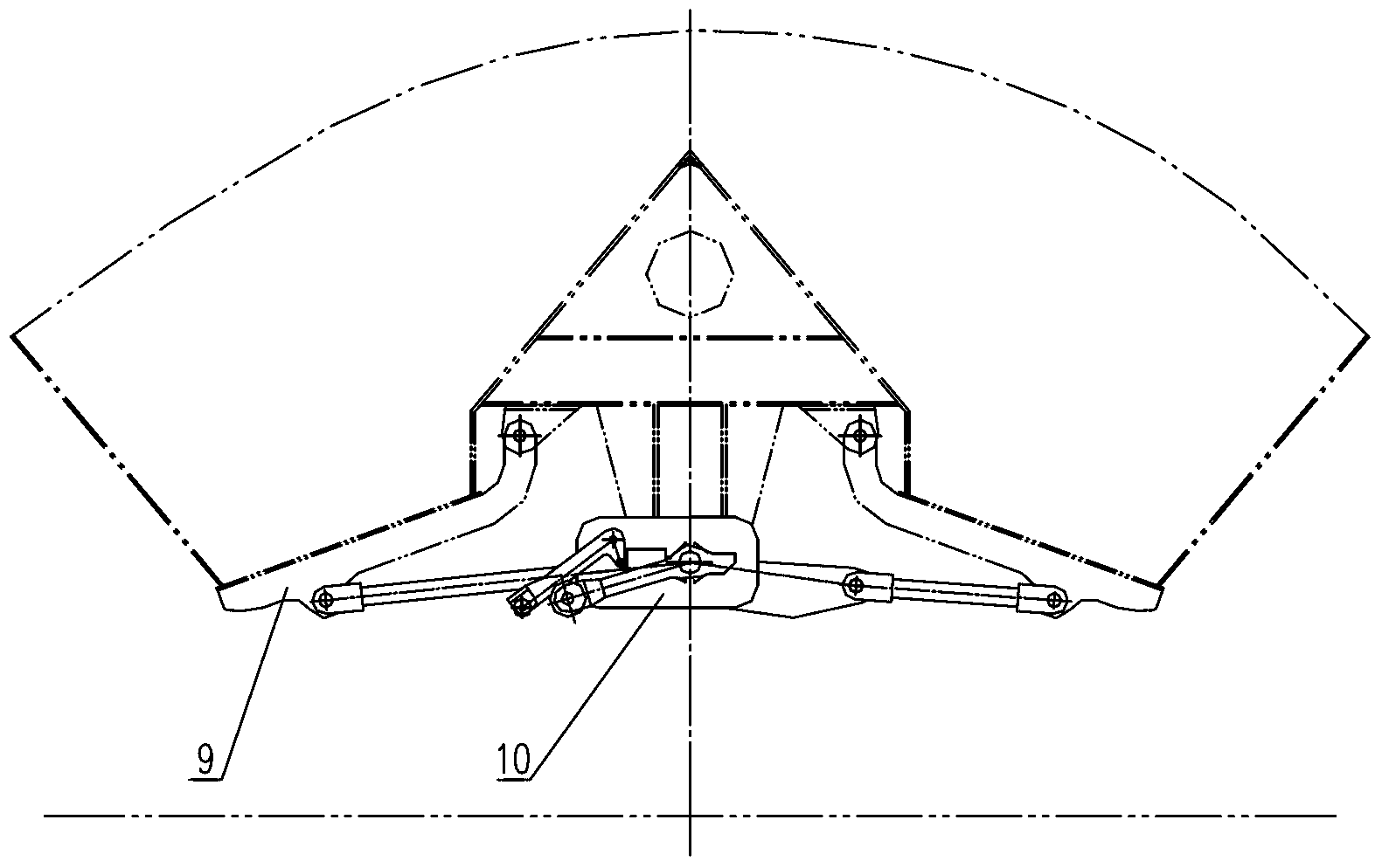 Bottom door opening-closing mechanism for railway funnel type goods vehicle