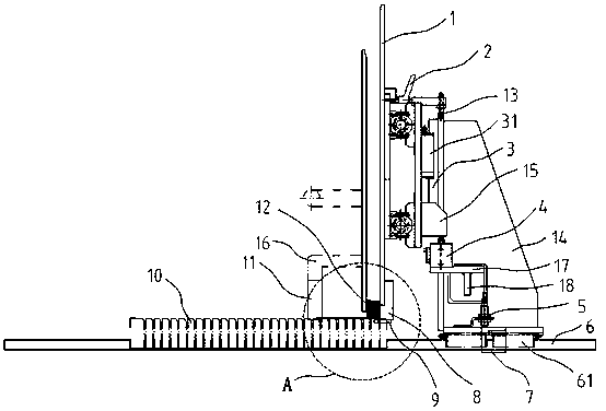 A device for manually arranging the flat tubes in the warehouse on the tooth seat