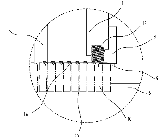 A device for manually arranging the flat tubes in the warehouse on the tooth seat