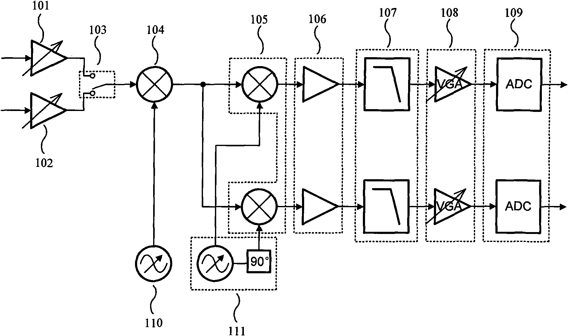 Single-chip multi-mode digital television tuner