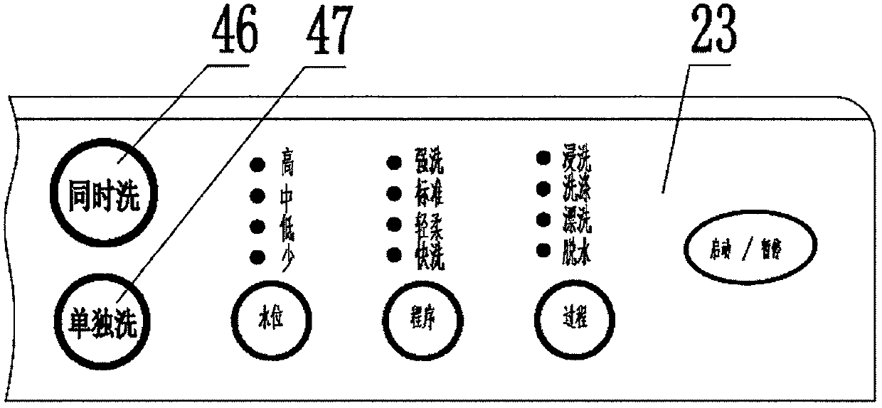 Roller washing machine with simultaneous washing function and method for implementing simultaneous washing