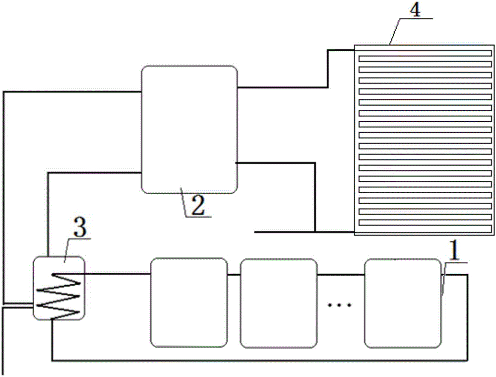 Curtain wall type solar indoor heating system