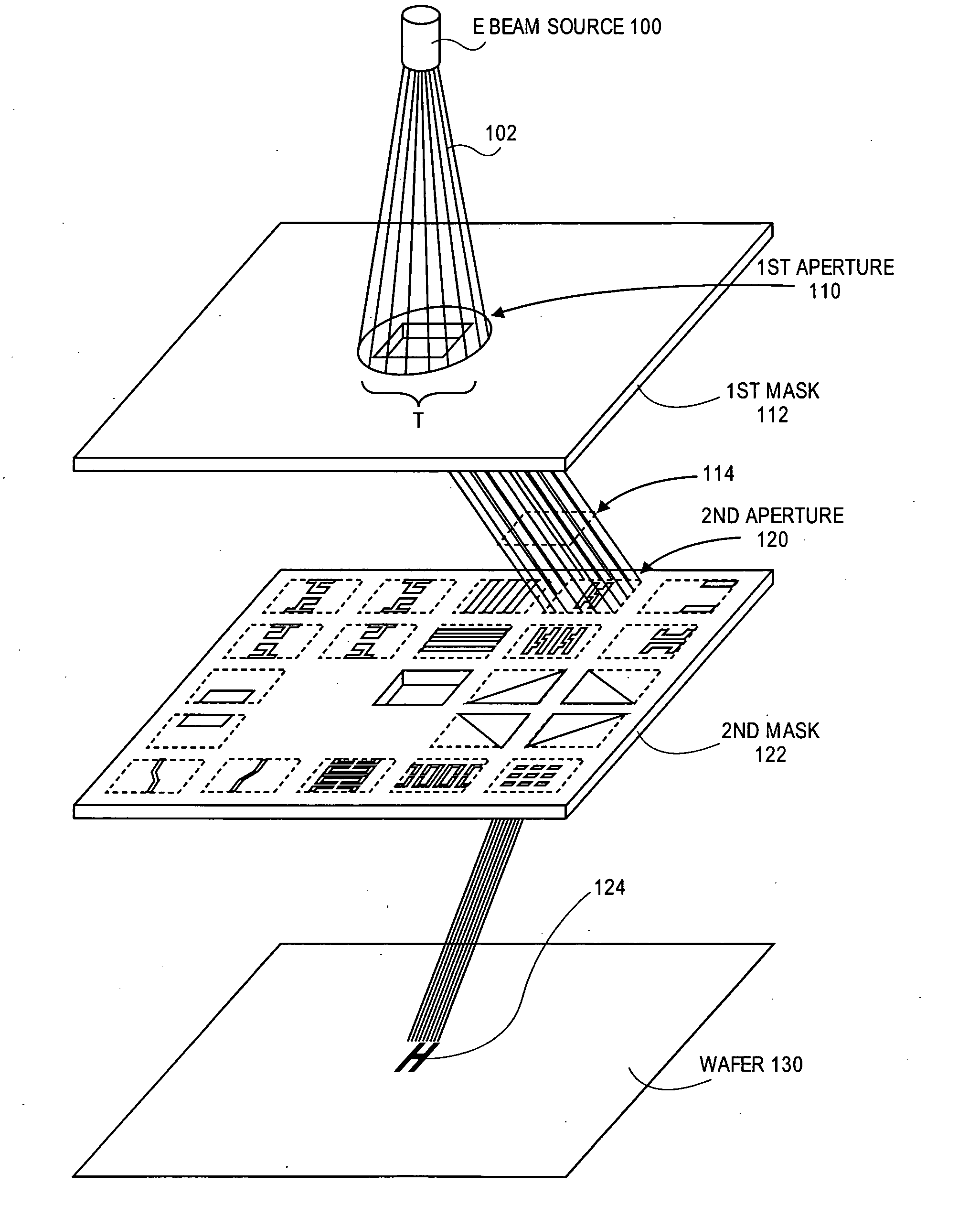 Stencil design and method for cell projection particle beam lithography