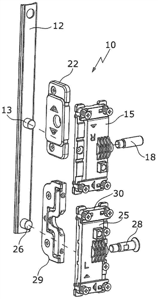 Fitting arrangement for sliding window or sliding door