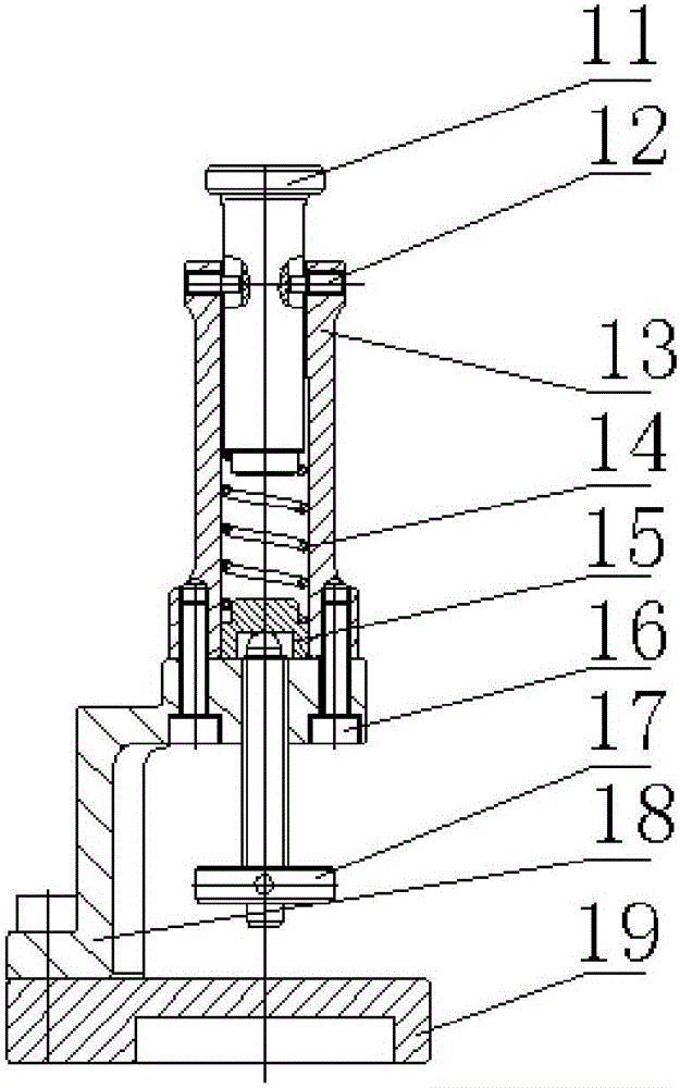 Auxiliary supporting component for detecting crank throw included angle of crank shaft