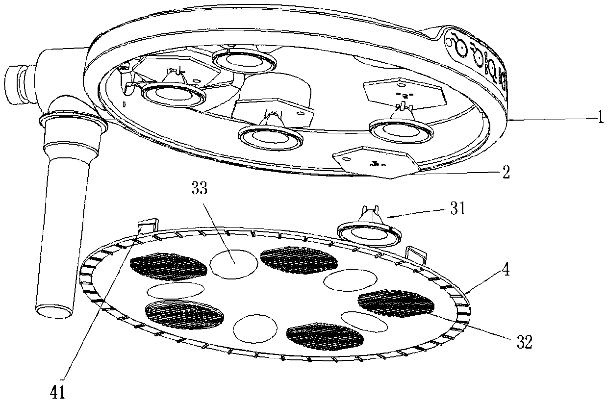 Dental lamp and operation illuminating lamp dual-purpose device capable of realizing optical mode switching