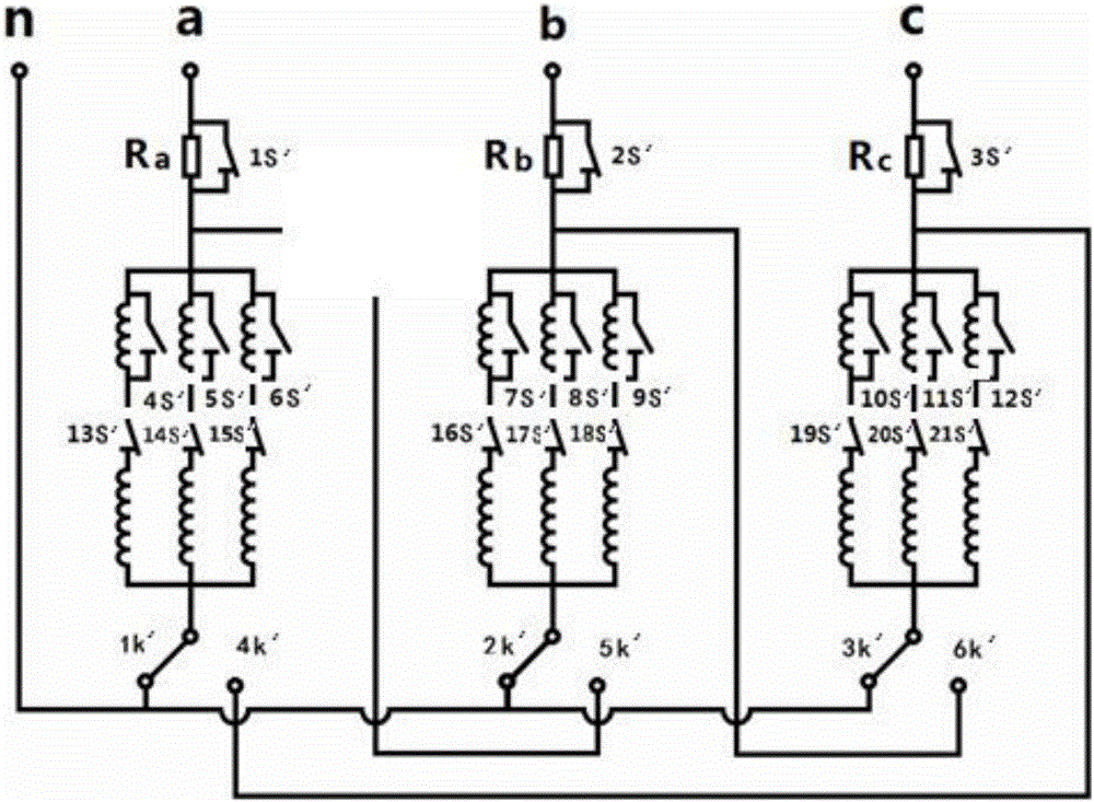 Transformer low voltage side winding characteristic fault simulation device and simulation method thereof