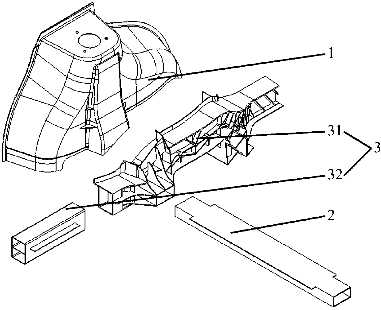 Automobile body rear floor frame structure