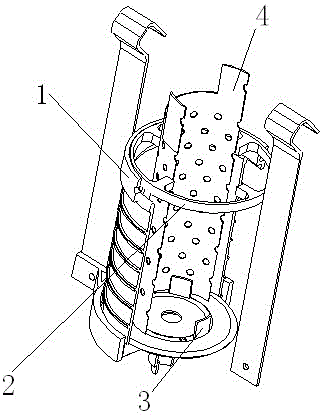 An electroplating jig for the inner hole of an aircraft outer cylinder part