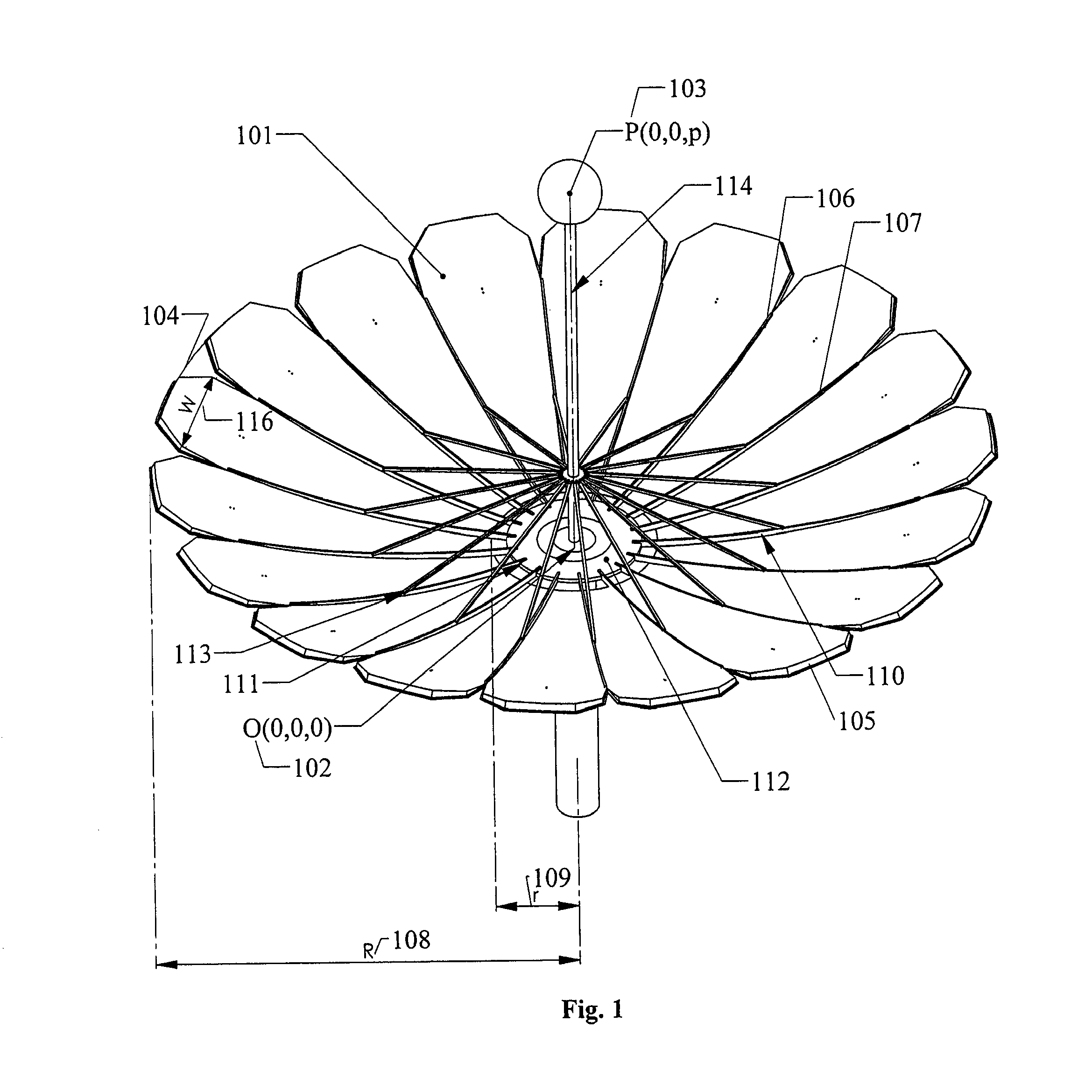 Foldable solar power receiver