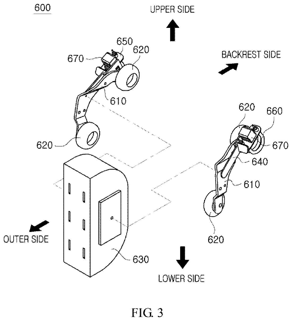 Heating assembly for massage chair including separate heating element and massage chair comprising the same