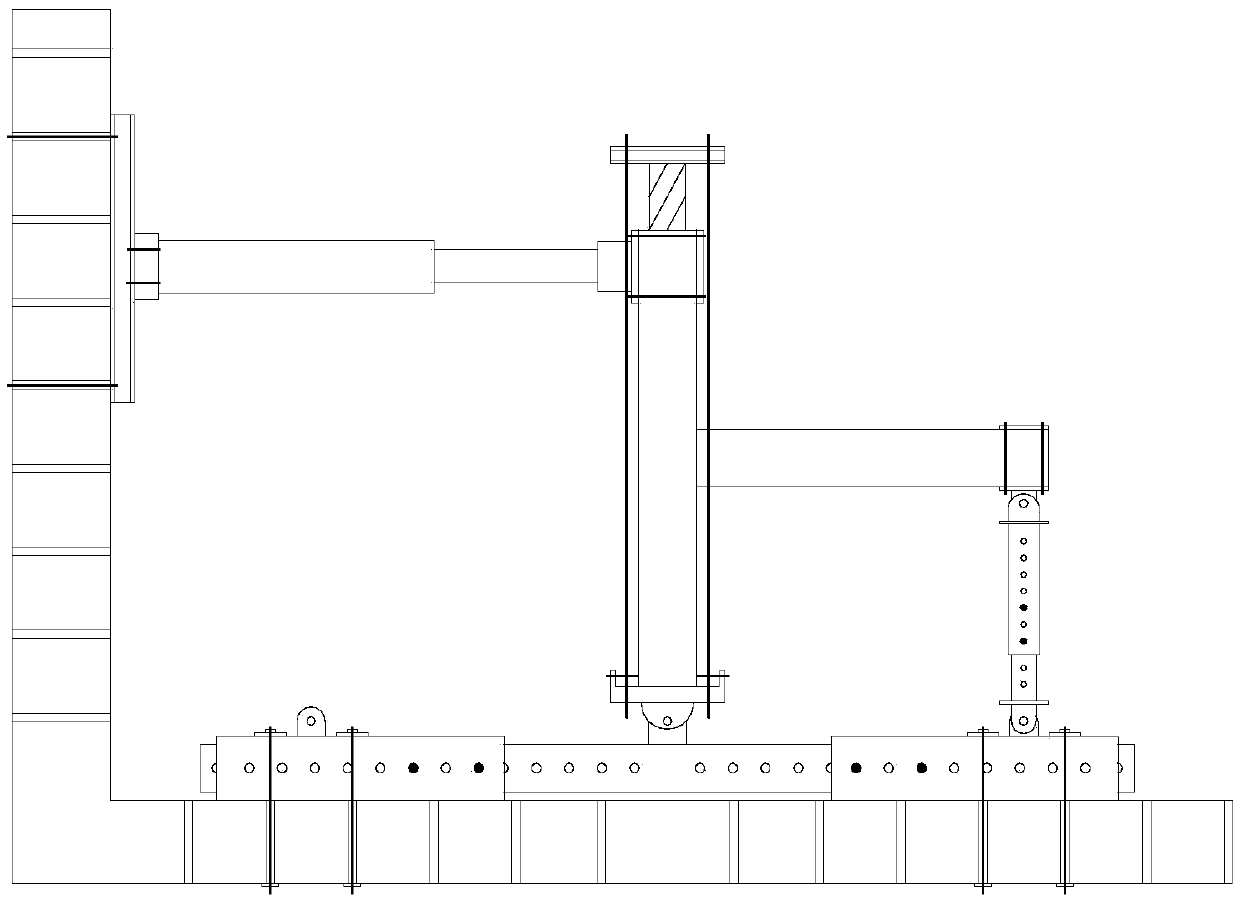 Adjustable frame node anti-vibration test loading device