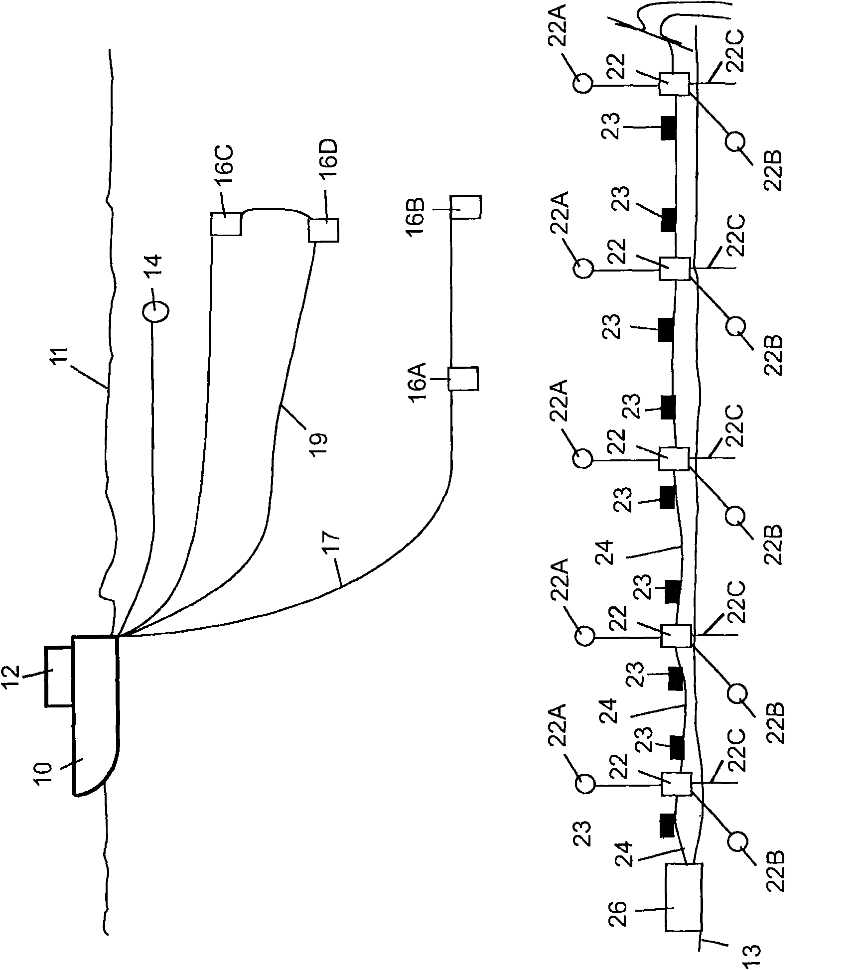 Multi-component marine electromagnetic signal acquisition cable, system and method