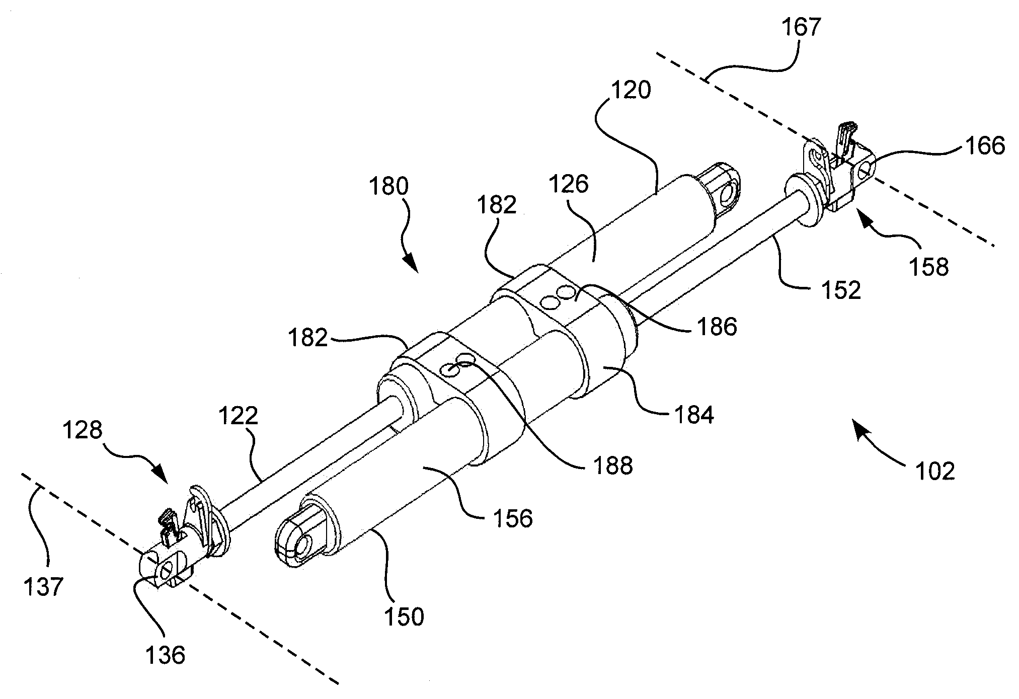 Reclinable chair with adjustable parallel locking gas spring device