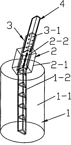 Novel structure inclined inserting digging hole pile foundation