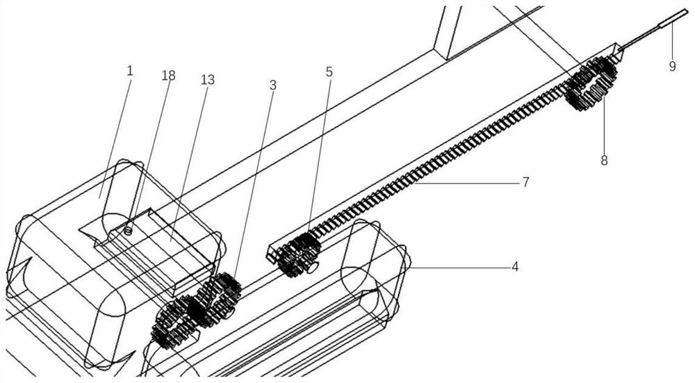 Curved slender hole reflection inclined surface machining device