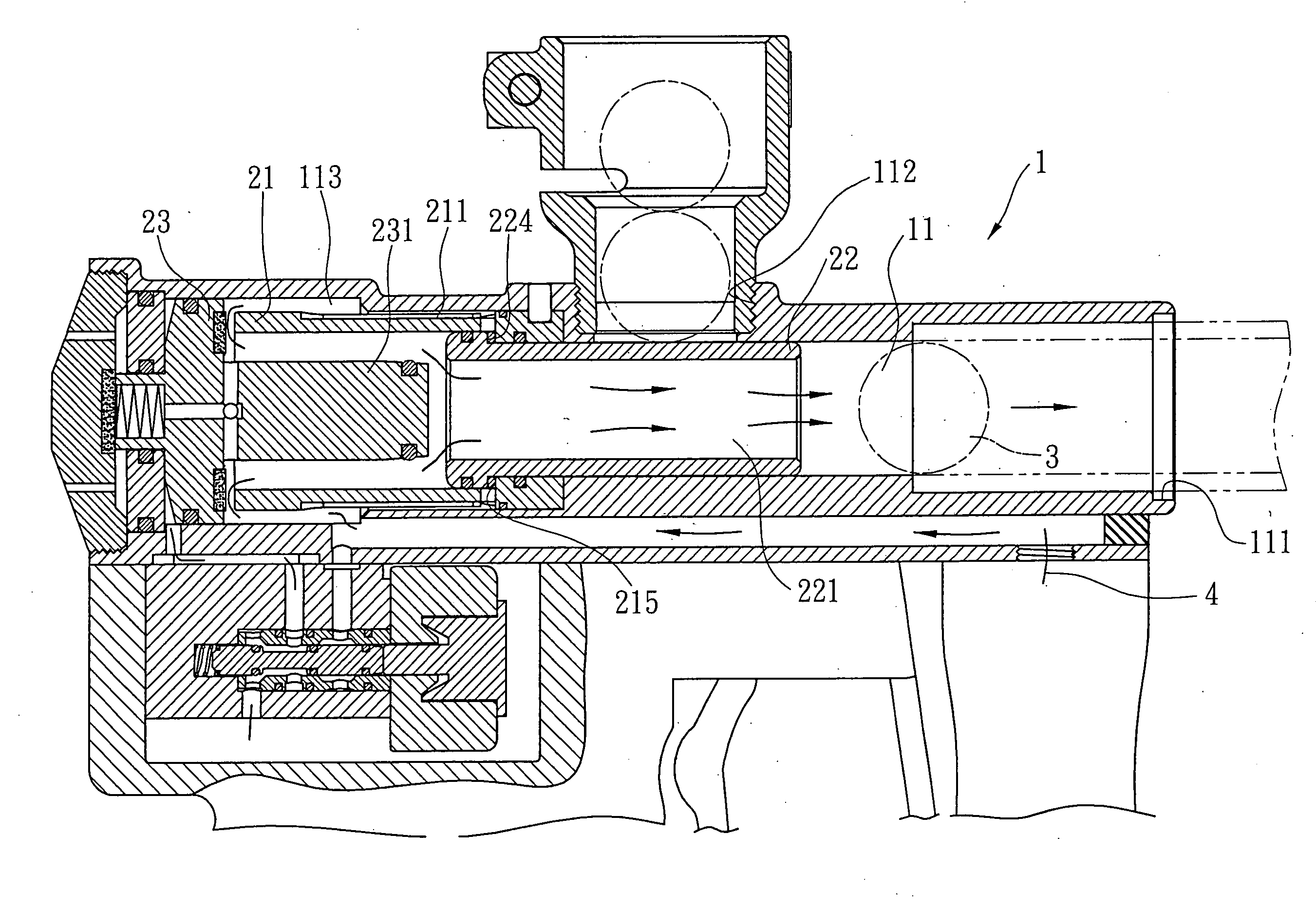 Shooting structure of a paint bullet gun