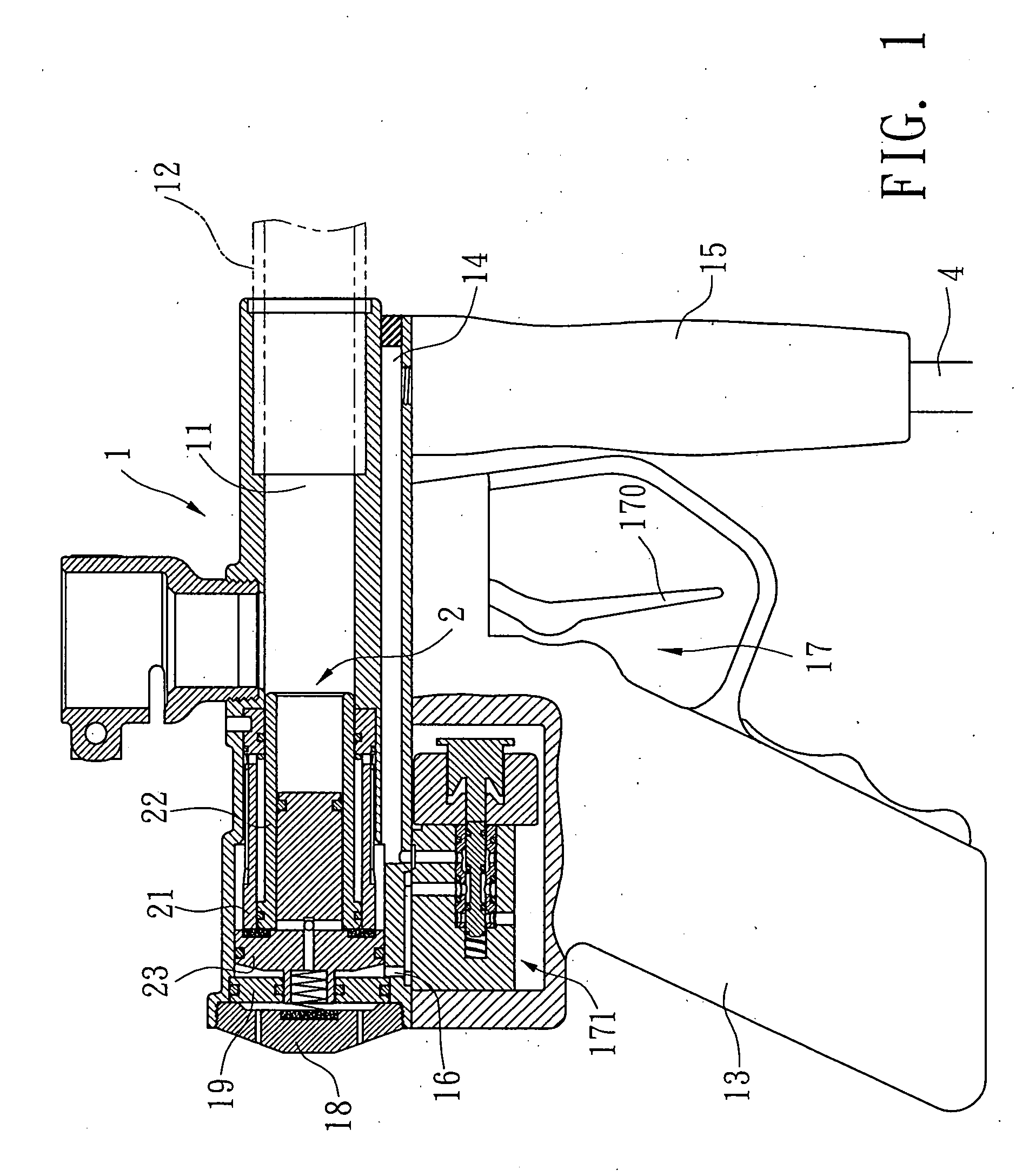 Shooting structure of a paint bullet gun