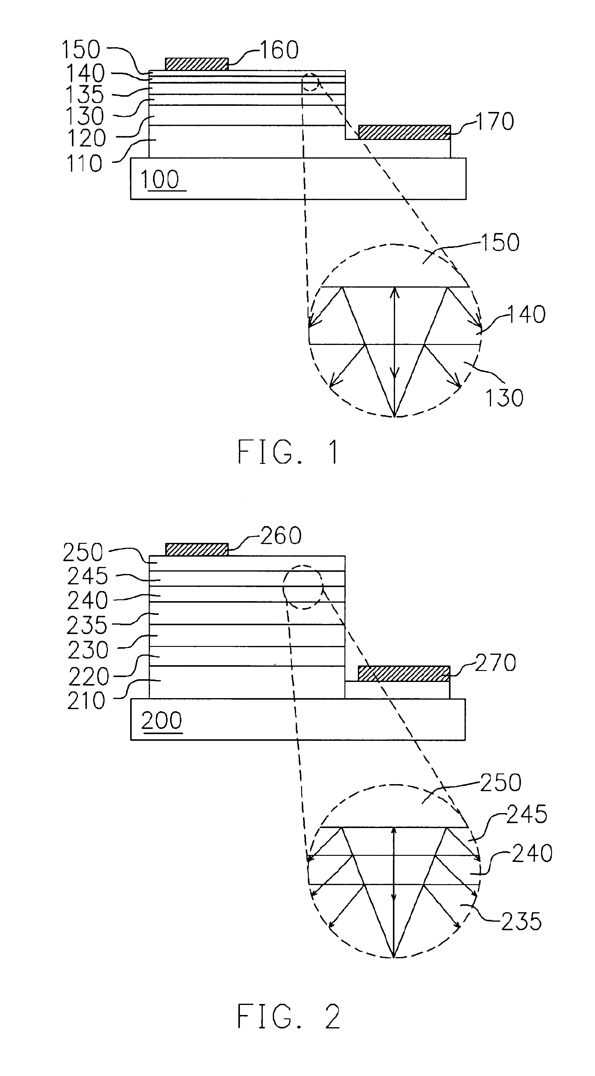 LED device, flip-chip LED package and light reflecting structure