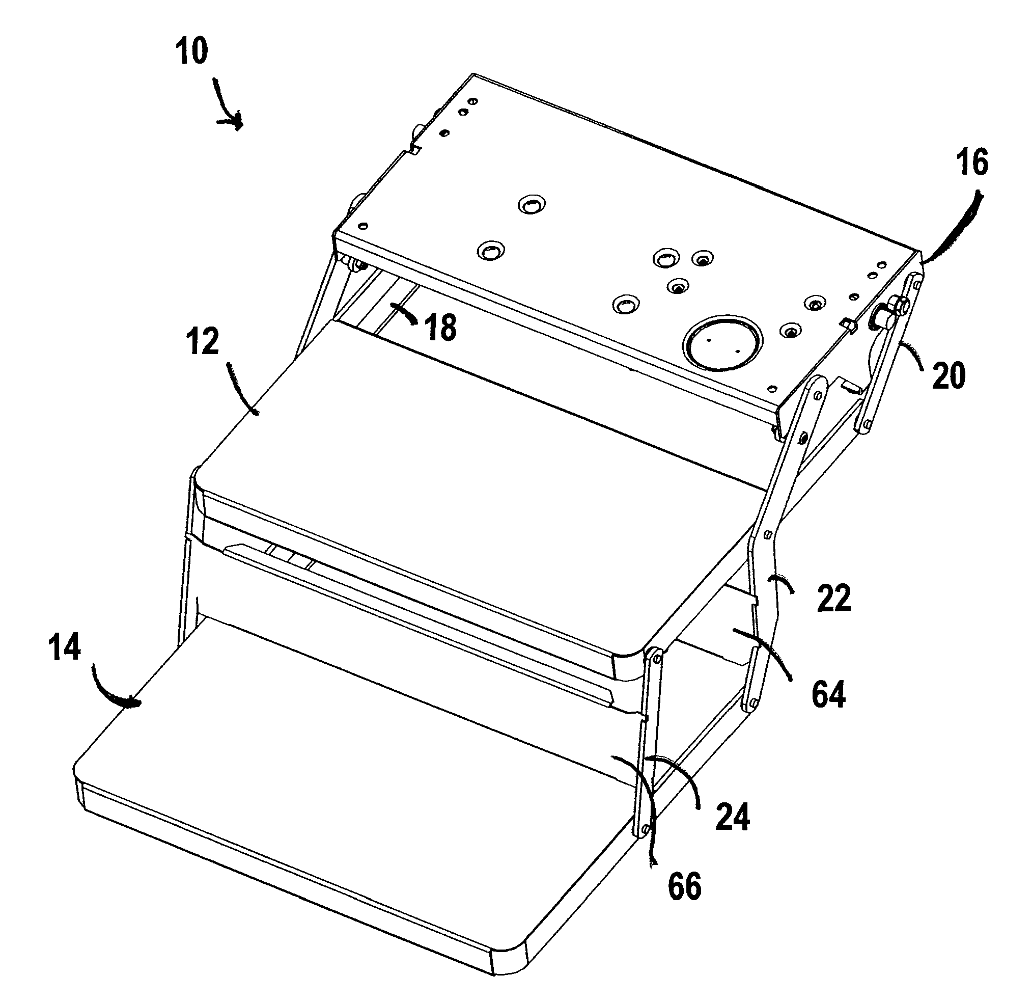 Motorized collapsible step