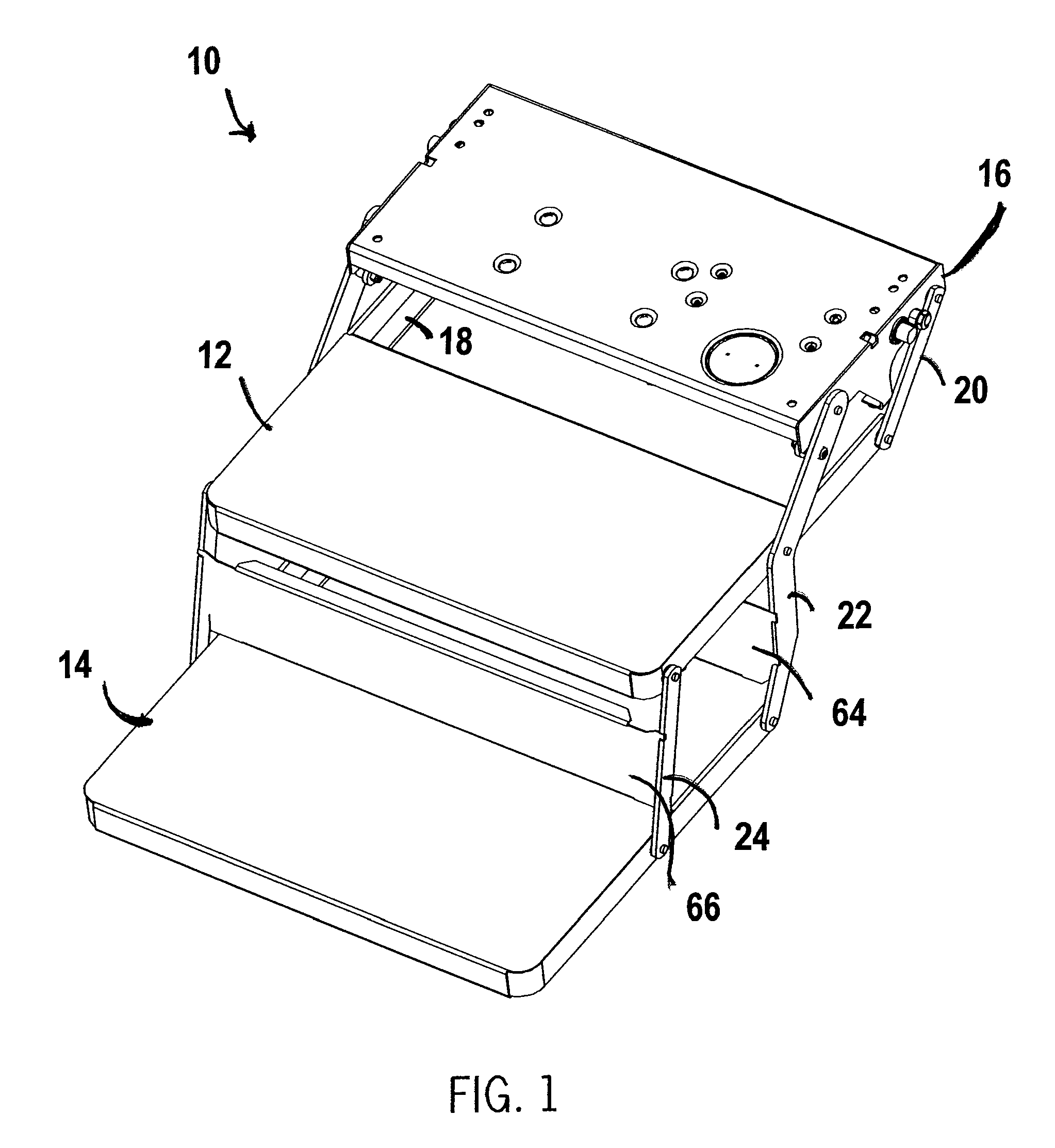 Motorized collapsible step