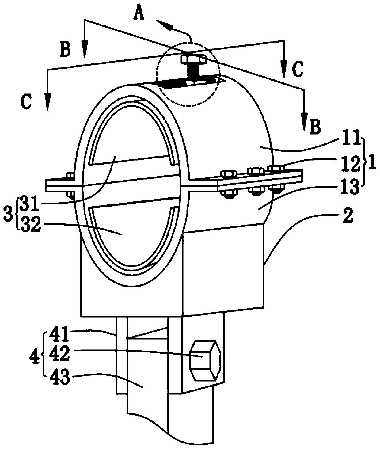 Thermal pipeline supporting device