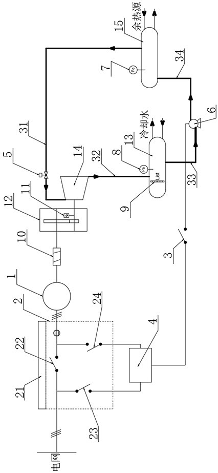 ORC system starting grid-connected system and method