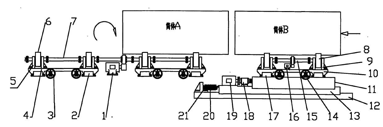 Automatic butt joint and grinding-in tooling equipment of large barrel