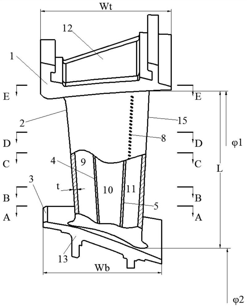 Gas turbine stator blade and cooling structure thereof