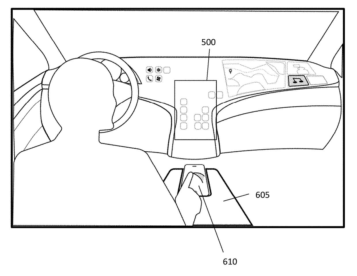 Utilization of a multi-touch smartphone display as a track pad in a motor vehicle