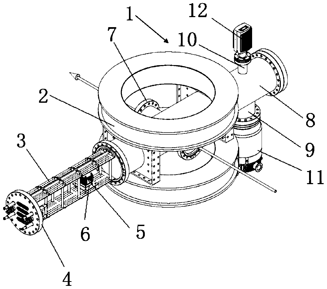 Residual gas charged particle beam monitoring device and method thereof