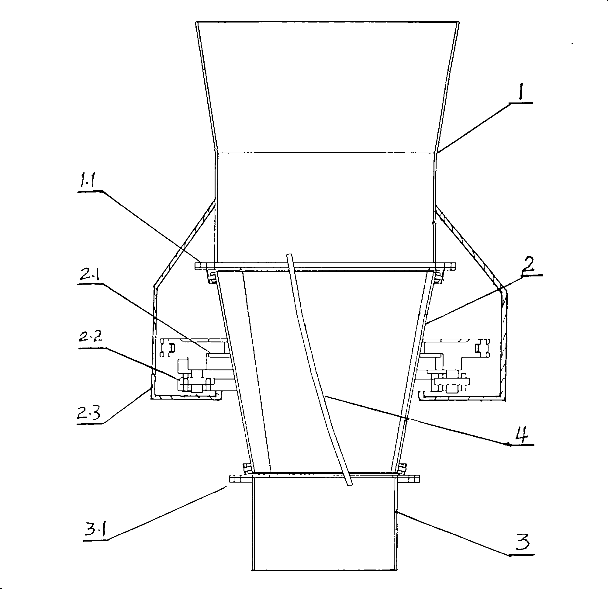 Rotary wall type anti-clogging material warehouse