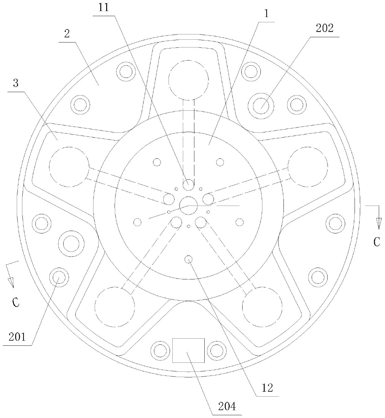 Rear cover of hydraulic motor shell