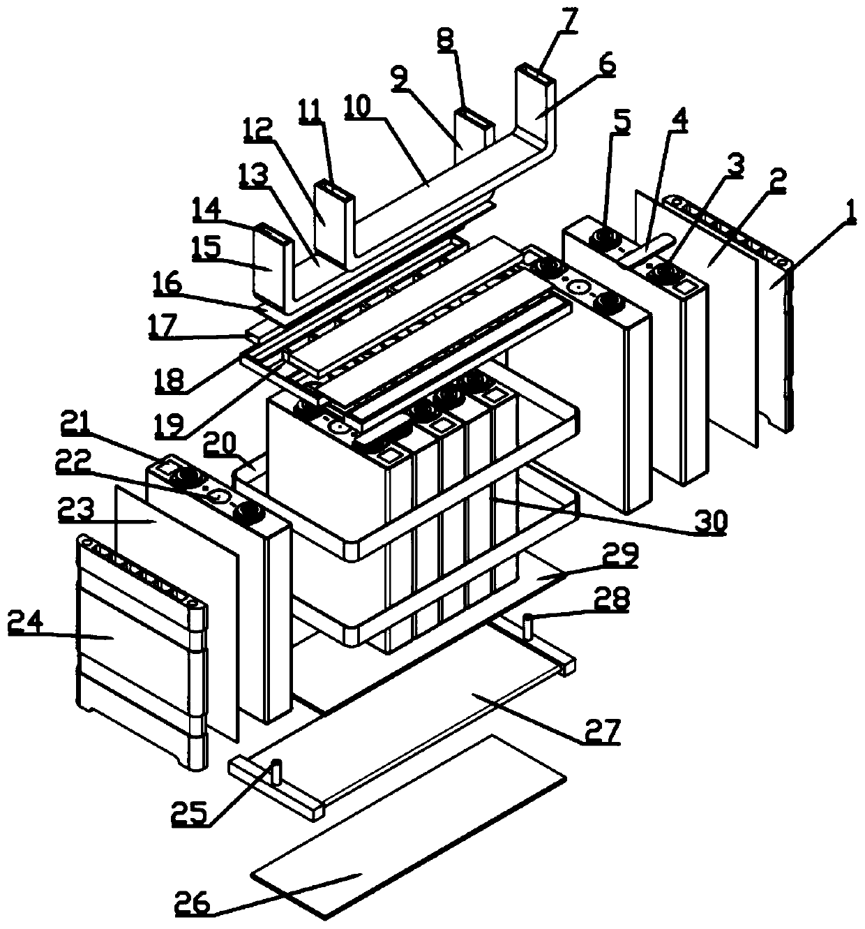 Power battery tab heat dissipation system based on coupling of phase change material and U-shaped flat heat pipe