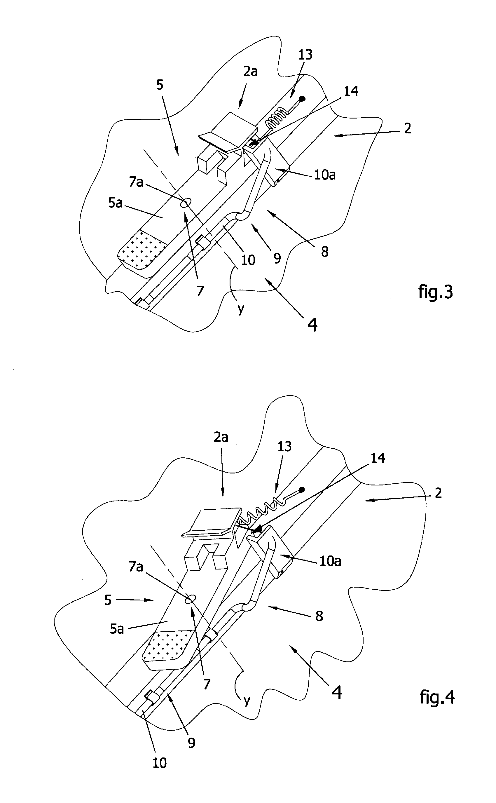 Rollerski or skate with braking system and method for braking said sports item